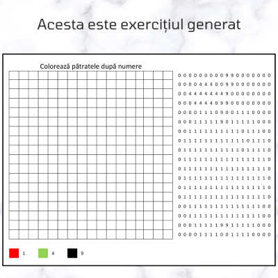 Excel Generator de Jocuri - Colorează după Număr