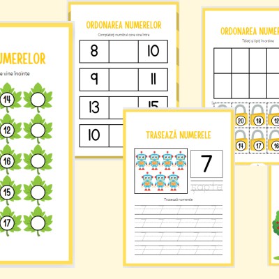 Caiet cu numere de la 1-20 - scriere și ordonare [fișier .PDF]