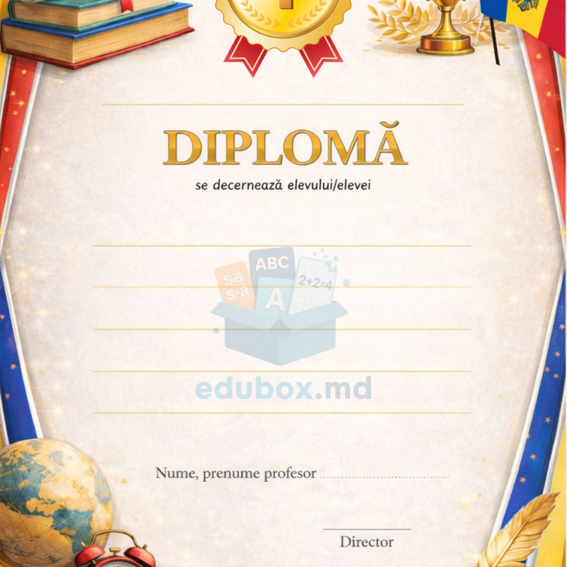 Set diplome A4 – Locul I, II, III și Mențiune [fișier .PDF]