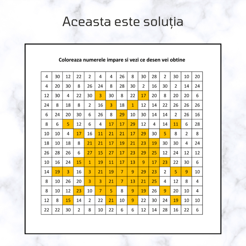 Excel Generator de Jocuri - Colorare Numere Pare/Impare