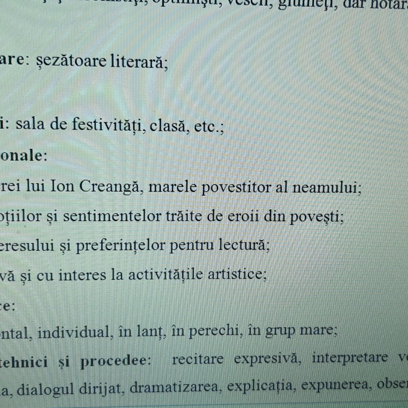 ACTIVITATE EXTRACURRICULARĂ - ȘEZĂTOARE LITERARĂ „ÎN LUMEA POVEȘTILOR LUI ION CREANGĂ ” Învățământ preșcolar, primar, gimnazial și liceal [fișier .D