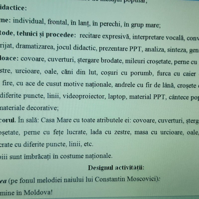 ACTIVITATE EXTRACURRICULARĂ - ȘEZĂTOARE FOLCLORICĂ „O, POM DULCE, STRĂMOȘESC, RAMURI CÂTE-N TINE CRESC?” [fișier .DOCX]