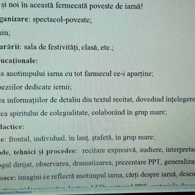 ACTIVITATE EXTRACURRICULARĂ  „O POVESTE DE IARNĂ- ANUL NOU!” Învățământ preșcolar, primar, gimnazial și liceal [fișier .DOCX]”
