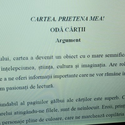 ACTIVITATE EXTRACURRICULARĂ  „CARTEA, PRIETENA MEA!”