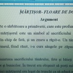 ACTIVITATE EXTRACURRICULARĂ  „MĂRȚIȘOR- FLOARE DE DOR!” [fișier .DOCX]