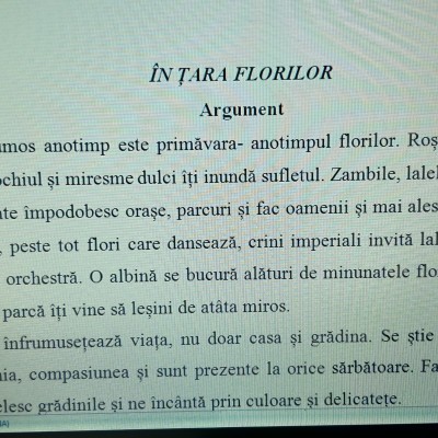 ACTIVITATE EXTRACURRICULARĂ  „ÎN ȚARA FLORILOR!” [fișier .DOCX]