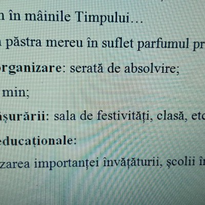 ACTIVITATE EXTRACURRICULARĂ „ADIO, CLASE PRIMARE! ADIO, PRIMA ÎNVĂȚĂTOARE!” [fișier .DOCX]