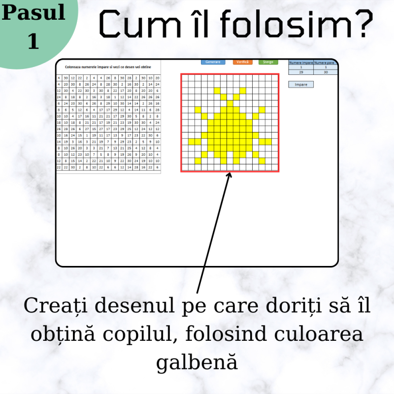 Excel Generator de Jocuri - Colorare Numere Pare/Impare