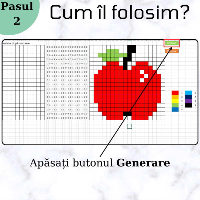 Excel Generator de Jocuri - Colorează după Număr