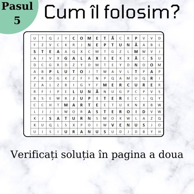 Excel Generator de Jocuri - Căutare de Cuvinte