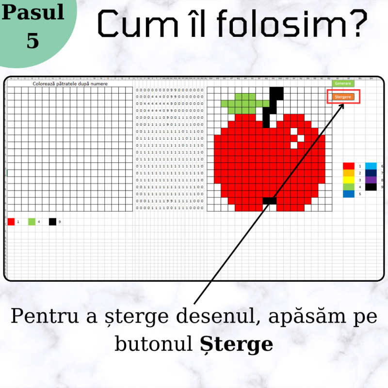 Excel Generator de Jocuri - Colorează după Număr