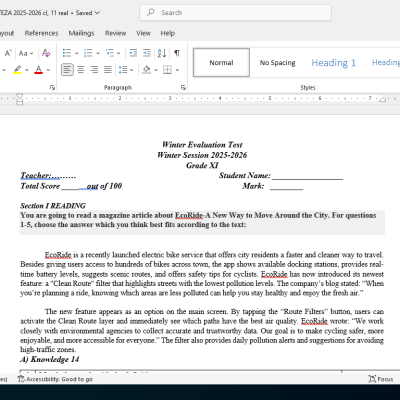 Teza Engleza clasa 11  [fișier .DOCX]