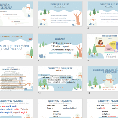 L.Lit.Română. Clasa a III-a. Textul „Povestea omului de Zăpadă” Lecție-sinteză. Atelier de lectură, scriere și vorbire [fișier .PPTX]