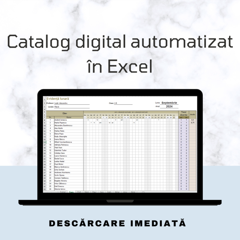 Catalog digital automatizat în Excel
