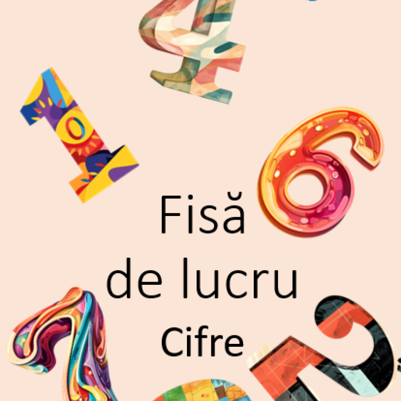 Fișă de lucru pentru antrenarea scrisului și colorarea cifrelor