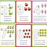 10 planșe cu cifre de colorat și de scris