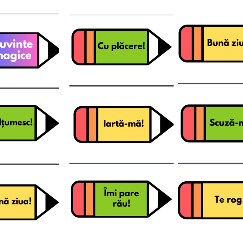 Cuvintele magice - format A4 pentru imprimare și laminare
