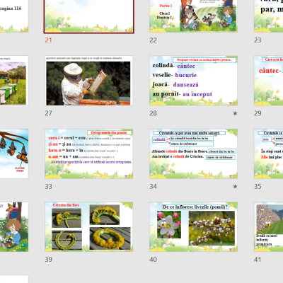 Clasa I - pentru „Cântec de primăvară”, de Șt. O. Iosif - partea 1 + 2 - Dimitriu Irina [fișier .PPTX]