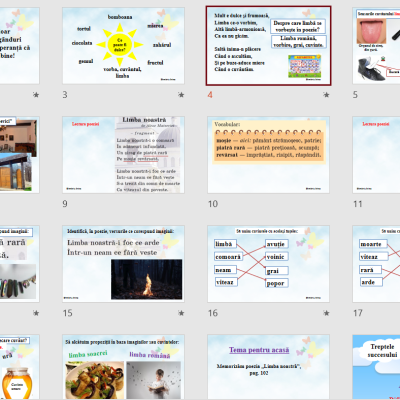 Clasa I - pentru poezia „Limba noastră”, de A. Mateevici - Dimitriu Irina [fișier .PPTX]