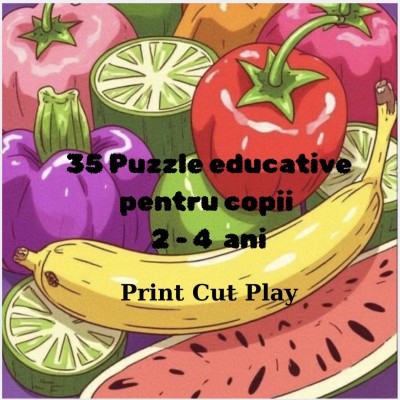 35 puzzle educative - Fructe și Legume (2 - 4 ani) [fișier .PDF]