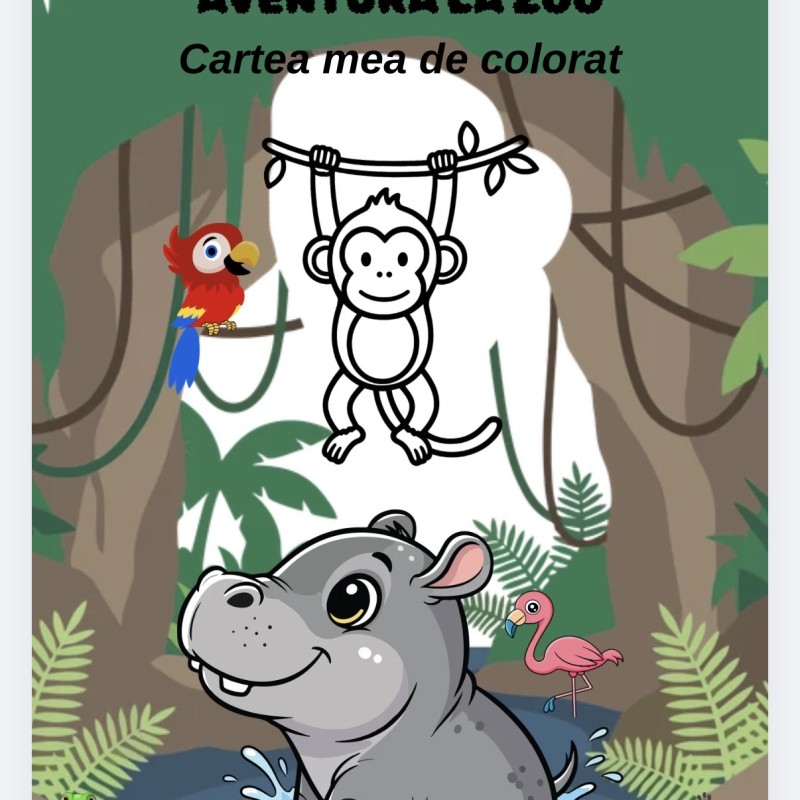AVENTURĂ LA ZOO - Cartea mea de colorat [fișier .PDF]
