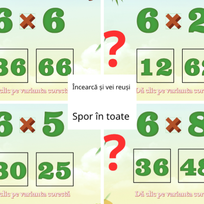 Prezentare interactivă - Tabla înmulțirii cu 6 [fișier .PPSM]