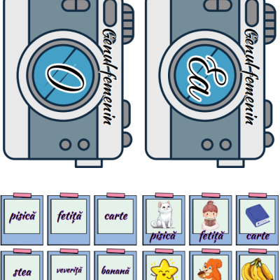 Joc didactic pentru diferențierea genului substantivului