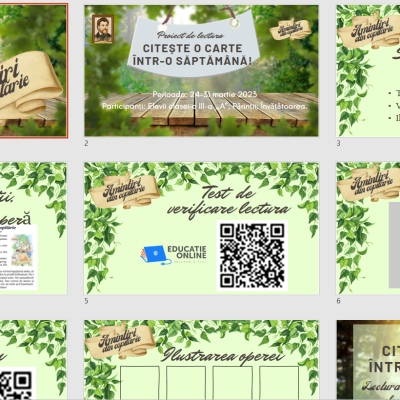 Tainele cărții. L.lit.rom. Clasa III-IV. Proiect de lectură  „Citește o carte într-o săptămână” [fișier .PPTX]