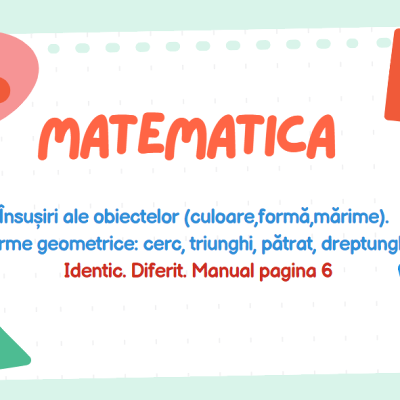 Matematica. Identic. Diferit. Clasa 1