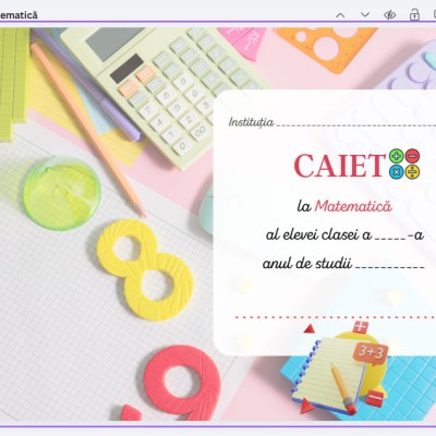 Copertă de caiet la Matematică (pentru fată și băiat) –[fișier .PDF]