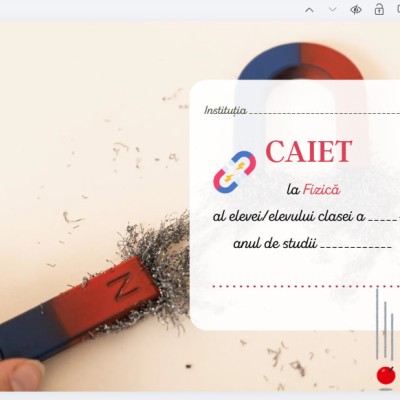 Copertă de caiet la Fizică  [fișier .PDF]