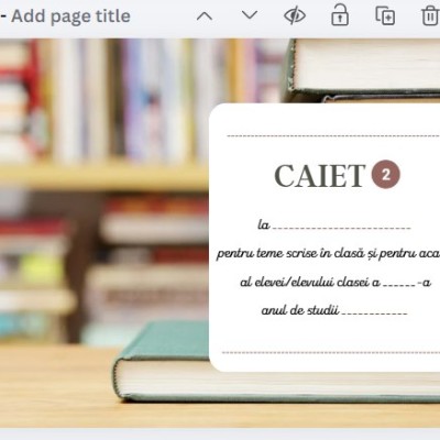 Copertă de caiet pentru elevi (nr 1 și 2)  [fișiere .PPTX .DOCX]