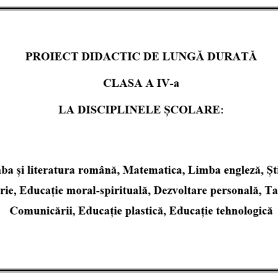 Proiectare de lungă durată, clasa a 4-a