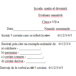 Evaluare sumativa.Unitatea de învățare Școala, spațiu al devenirii [fișier .DOCX]
