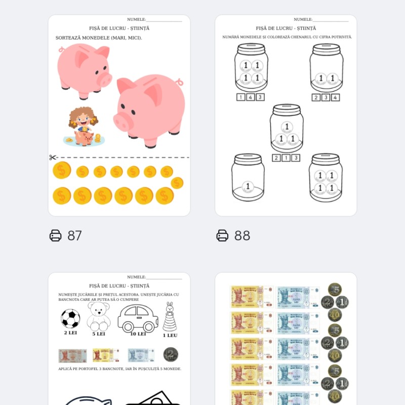 Material didactic - Banii [fișier .PDF]