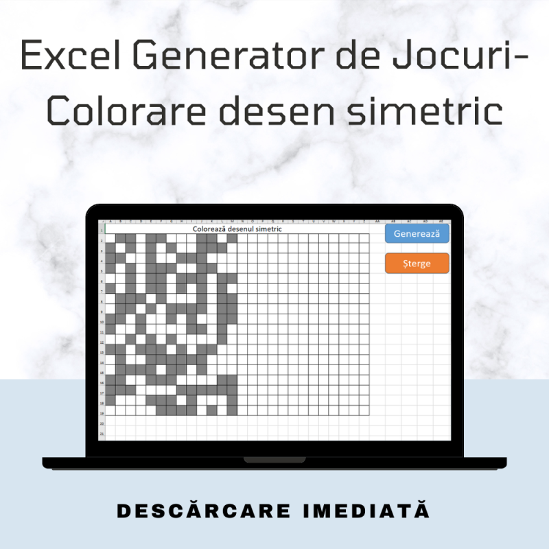 Excel Generator de Jocuri - Colorare desen simetric