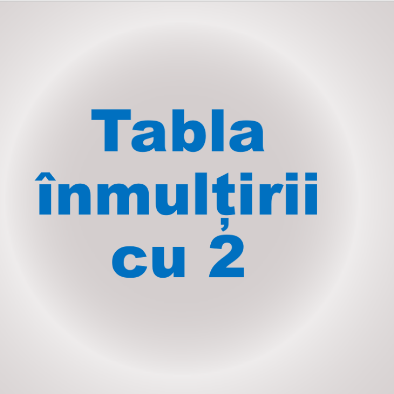 Prezentare interactivă -Tabla înmulțirii cu 2