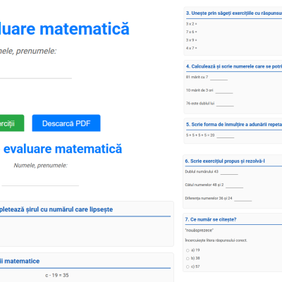 Generator de exerciții matematice [fișier .html]