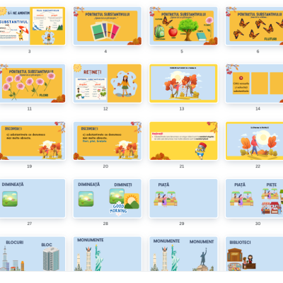 L.Lit.Română. Clasa a III-a. Substantivul. Numărul substantivelor. Exerciții aplicative [fișiere .DOCX + .PPTX]