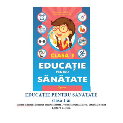 Proiectare de lungă durată  „Educație pentru sănătate”  disciplină opțională clasa I-âi [fișier .DOCX]