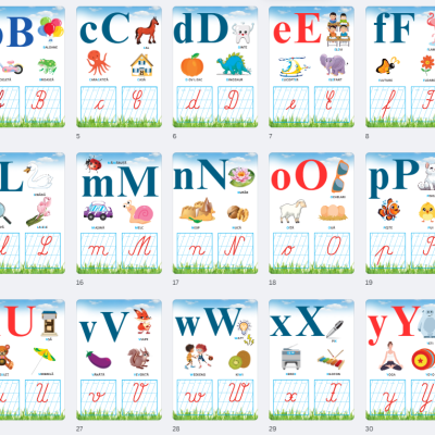 Împărăția literelor și cifrelor. Planșe imprimabile pentru clasa I-âi [fișier .ZIP]