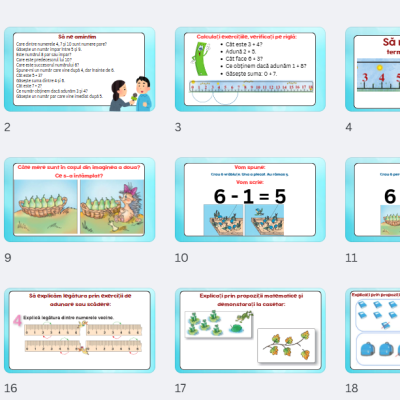 Operația de scădere. Matematica. Clasa I-âi [fișier .PPTX + .PDF]