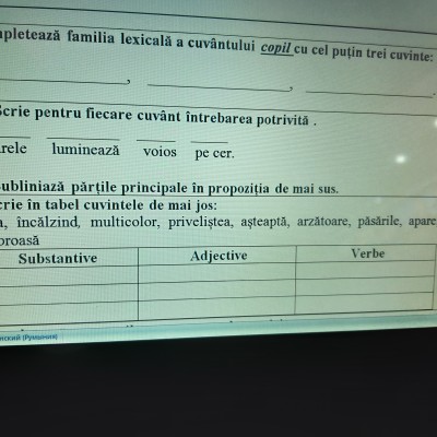 Evaluare inițială la limba și literatura română, modulul 1, la început de an școlar, clasa 4 [fișier .DOCX]