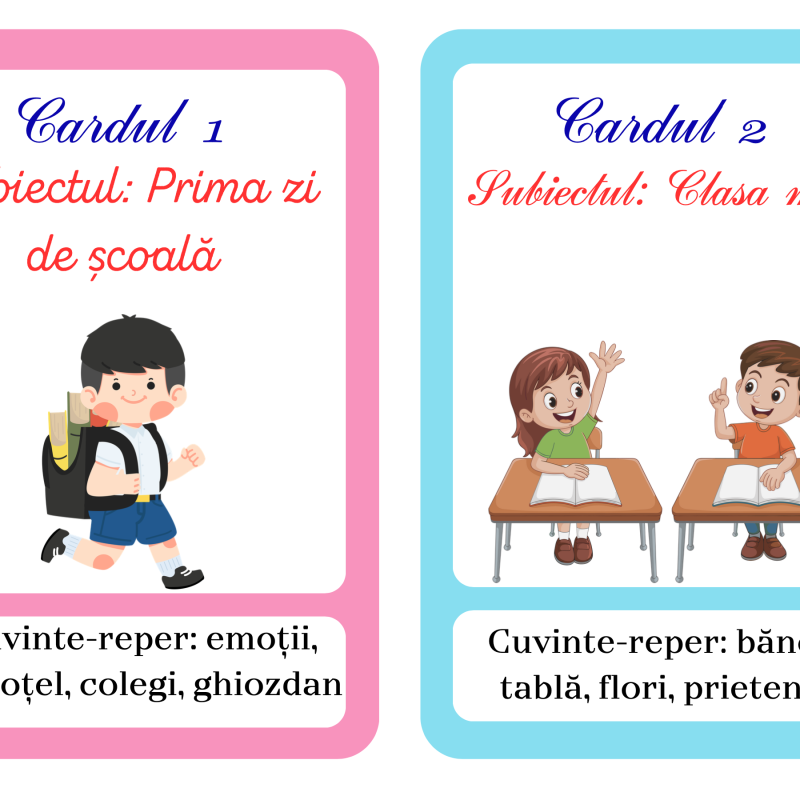 Carduri pentru evaluarea sumativă orală la limba și literatura română clasa a III-a [fișier .PDF]