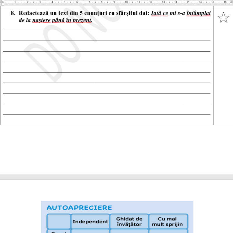 Evaluare formativă nr. 1 la științe „Omul- parte a naturii”, modulul 1, semestrul 1, clasa 4 [fișier .DOCX]