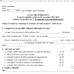 Evaluare formativă nr. 2 la istoria românilor și universală „Evenimente și personalități istorice”, modulul 2,  semestrul 1, clasa 4 [fișier .DOCX]
